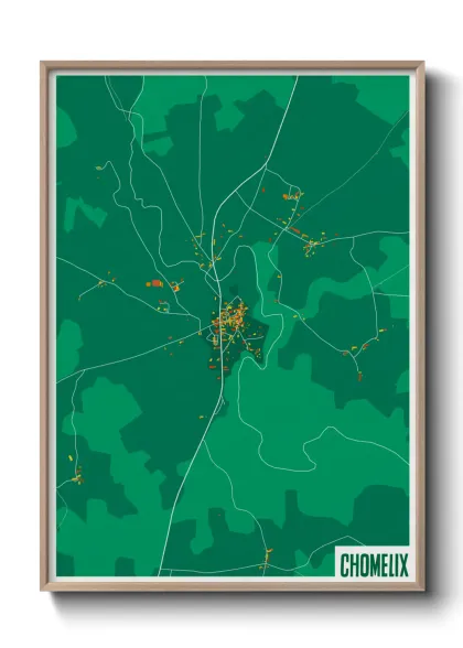 Une affiche de carte sur Chomelix
