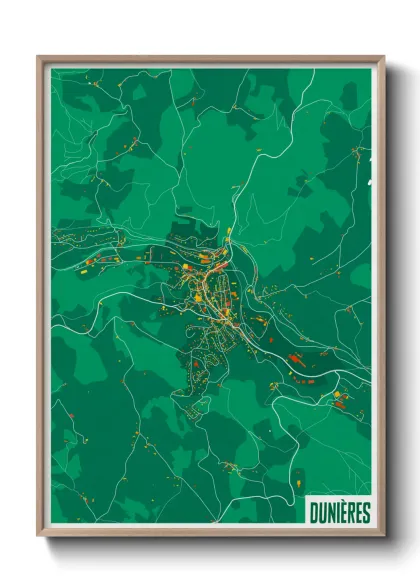 Une affiche de carte sur Dunières