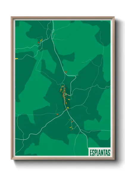 Une affiche de carte sur Esplantas