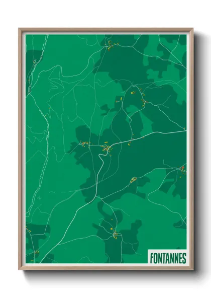 Une affiche de carte sur Fontannes