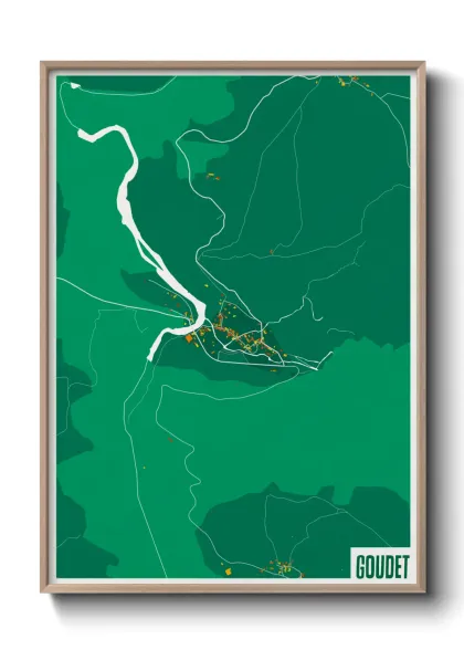 Une affiche de carte sur Goudet