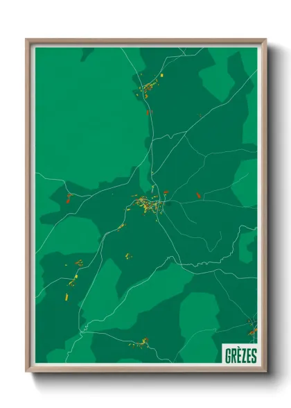 Une affiche de carte sur Grèzes