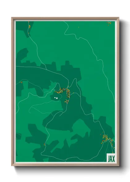 Une affiche de carte sur Jax
