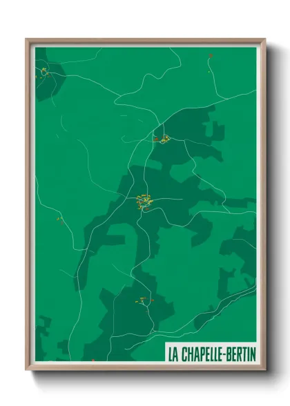 Une affiche de carte sur La Chapelle-Bertin