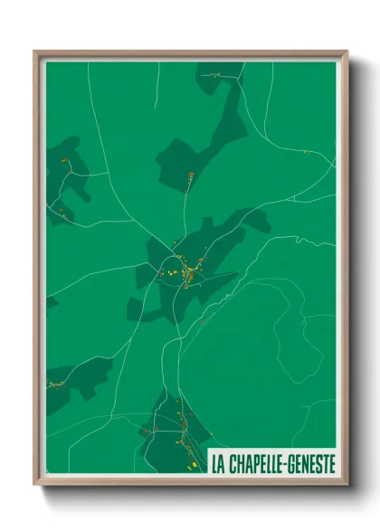 Une affiche de carte sur La Chapelle-Geneste