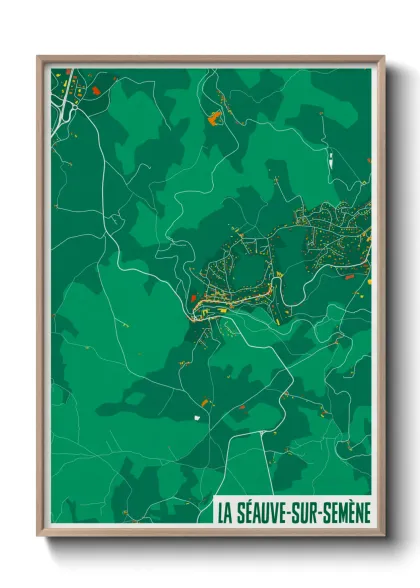 Une affiche de carte sur La Séauve-sur-Semène