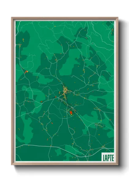 Une affiche de carte sur Lapte