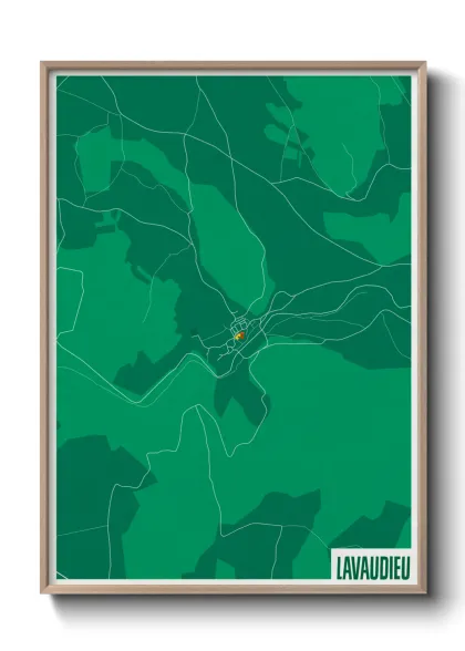 Une affiche de carte sur Lavaudieu