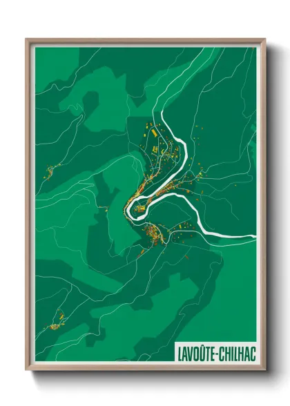 Une affiche de carte sur Lavoûte-Chilhac