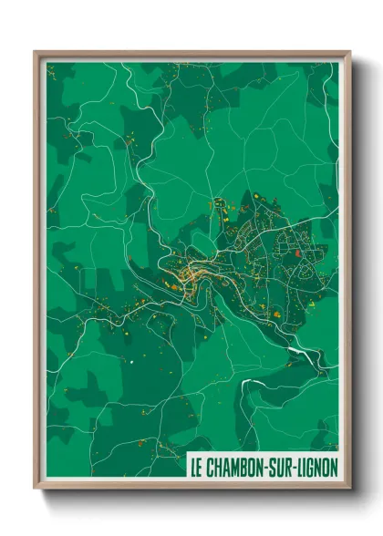Une affiche de carte sur Le Chambon-sur-Lignon