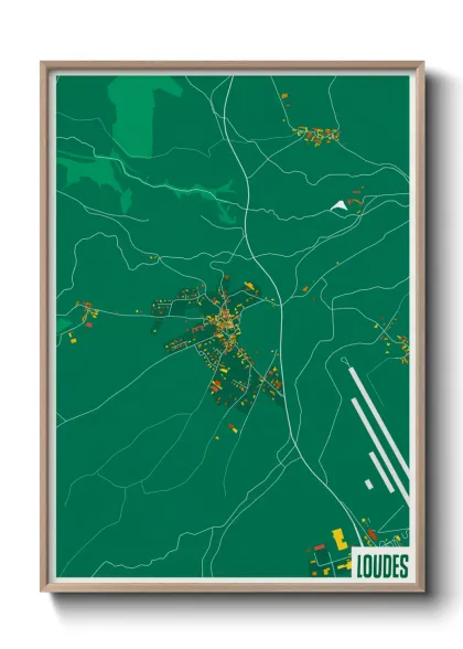 Une affiche de carte sur Loudes