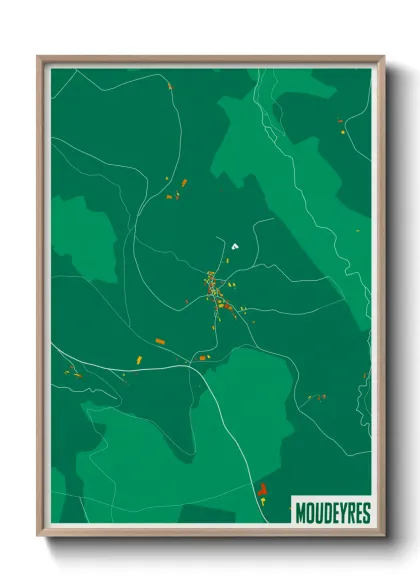 Une affiche de carte sur Moudeyres