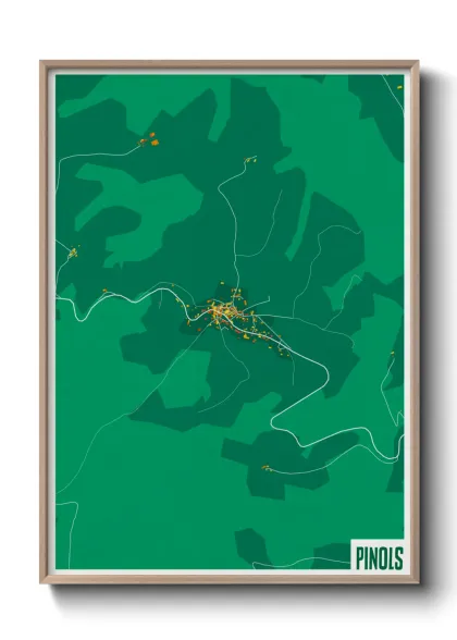 Une affiche de carte sur Pinols