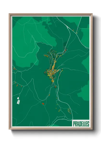 Une affiche de carte sur Pradelles