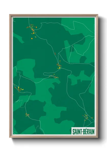Une affiche de carte sur Saint-Bérain