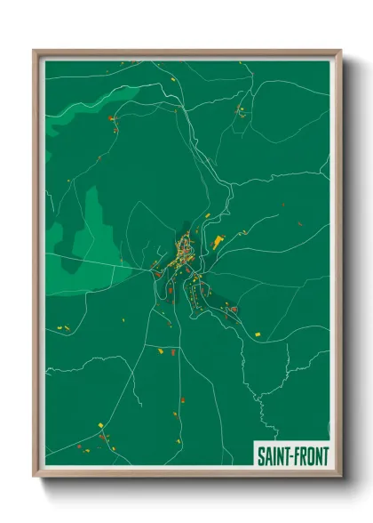 Une affiche de carte sur Saint-Front