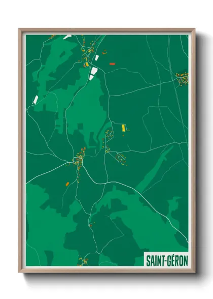 Une affiche de carte sur Saint-Géron