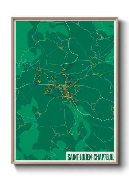 Une affiche de carte sur Saint-Julien-Chapteuil