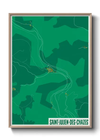 Une affiche de carte sur Saint-Julien-des-Chazes