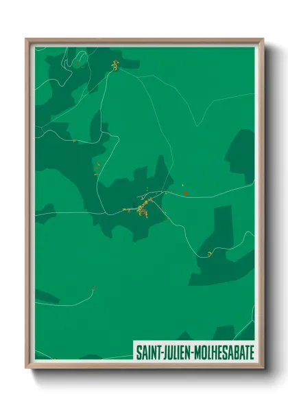 Une affiche de carte sur Saint-Julien-Molhesabate