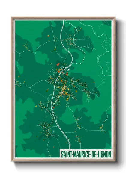 Une affiche de carte sur Saint-Maurice-de-Lignon