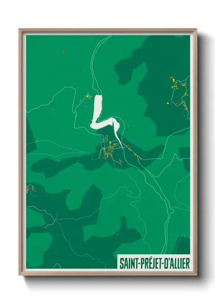 Une affiche de carte sur Saint-Préjet-d'Allier