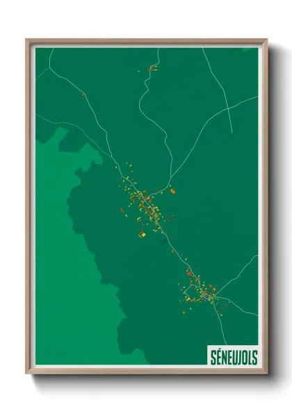 Une affiche de carte sur Séneujols