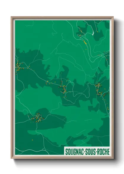 Une affiche de carte sur Solignac-sous-Roche