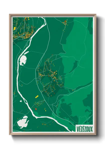 Une affiche de carte sur Vézézoux