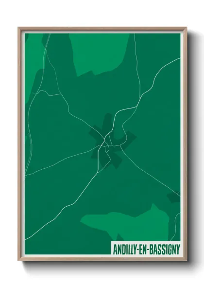 Une affiche de carte sur Andilly-en-Bassigny