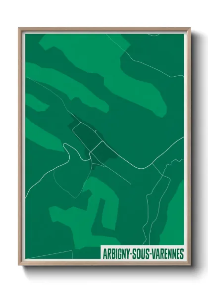 Une affiche de carte sur Arbigny-sous-Varennes