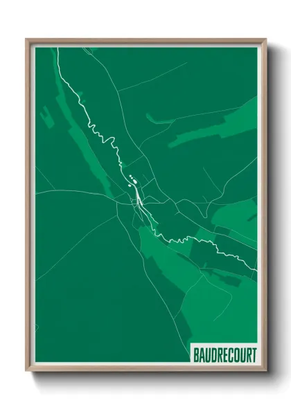 Une affiche de carte sur Baudrecourt