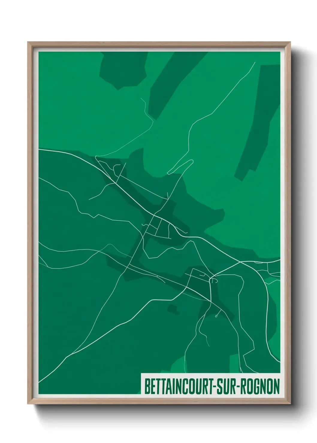 Un poster carte Bettaincourt-sur-Rognon