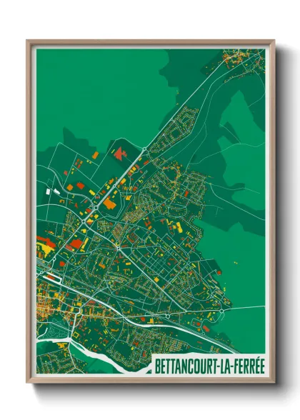 Une affiche de carte sur Bettancourt-la-Ferrée