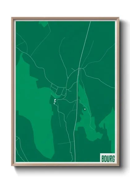 Une affiche de carte sur Bourg