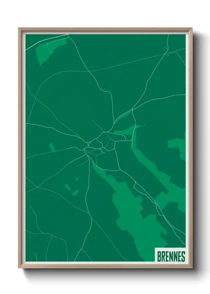 Une affiche de carte sur Brennes