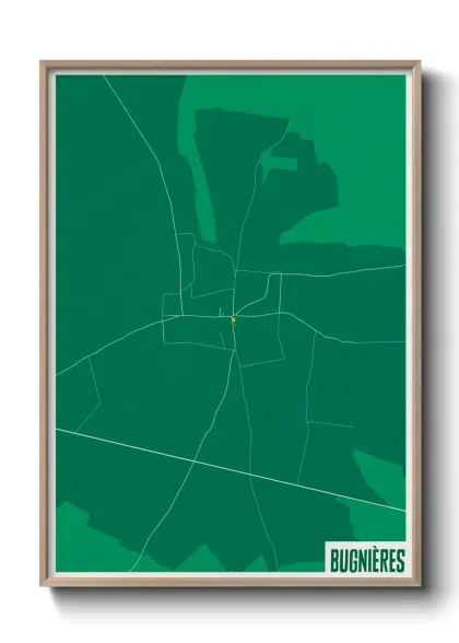 Une affiche de carte sur Bugnières