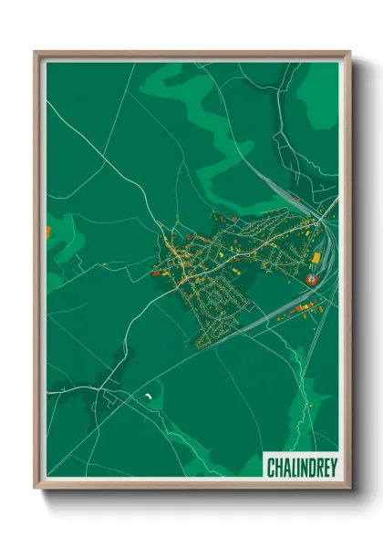Une affiche de carte sur Chalindrey