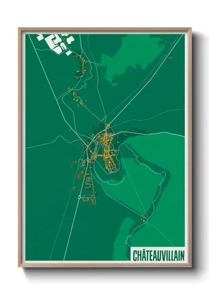 Une affiche de carte sur Châteauvillain