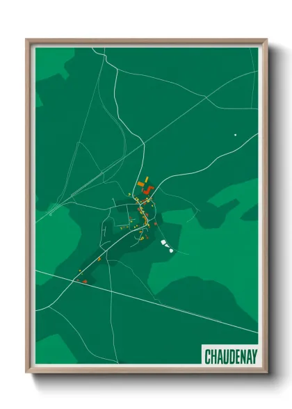 Une affiche de carte sur Chaudenay