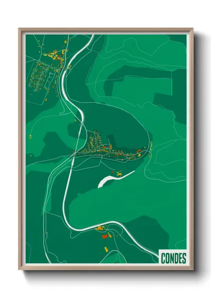 Une affiche de carte sur Condes