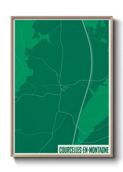 Une affiche de carte sur Courcelles-en-Montagne
