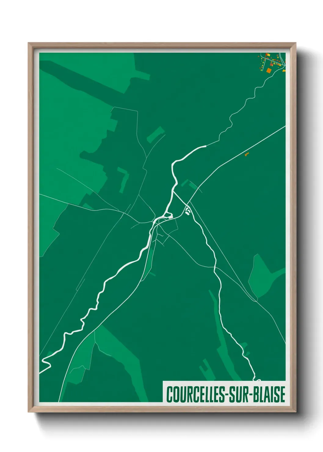 Un poster carte Courcelles-sur-Blaise