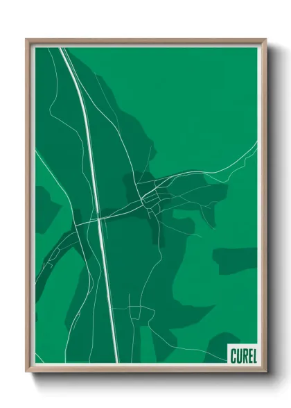 Une affiche de carte sur Curel