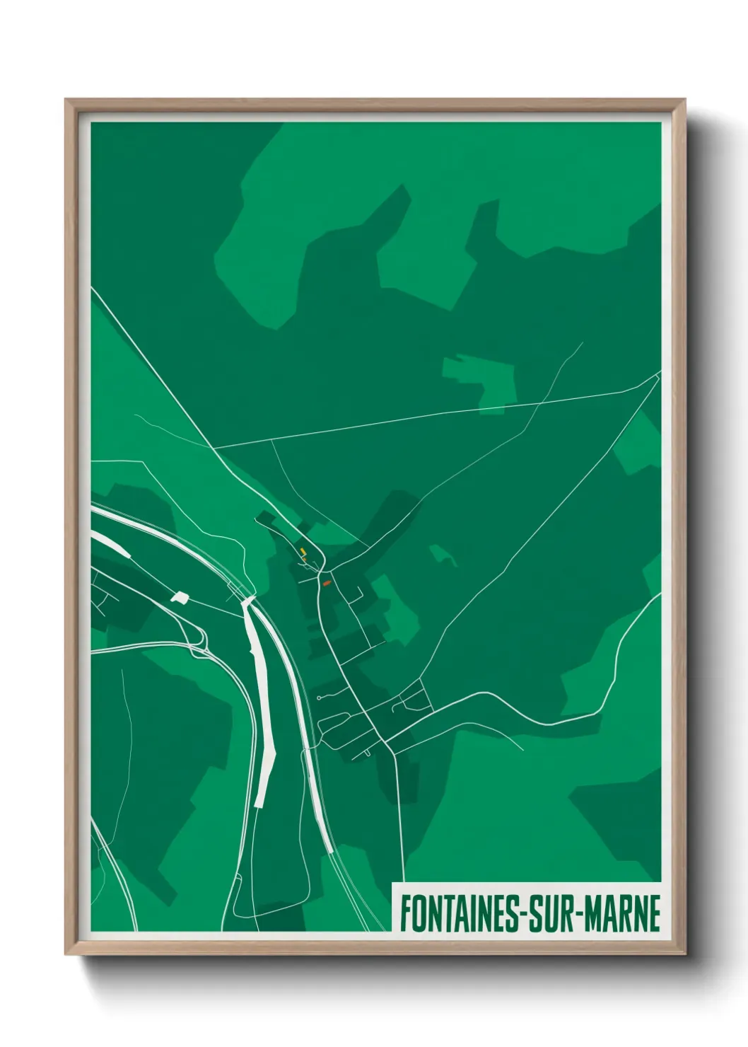 Un poster carte Fontaines-sur-Marne