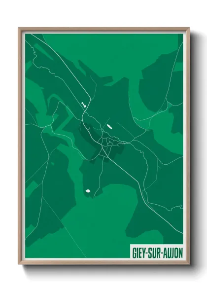 Une affiche de carte sur Giey-sur-Aujon
