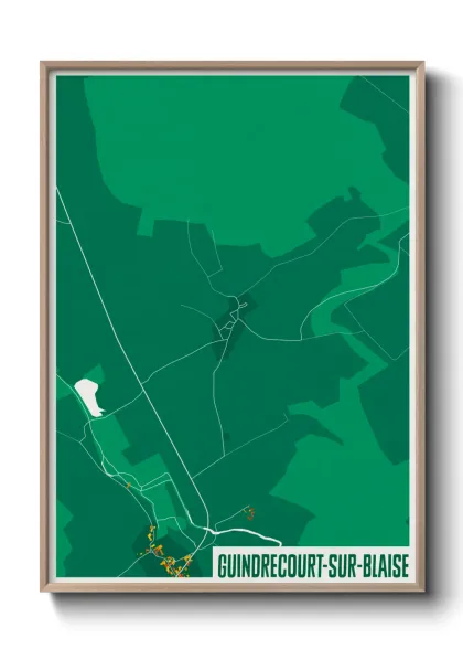 Une affiche de carte sur Guindrecourt-sur-Blaise