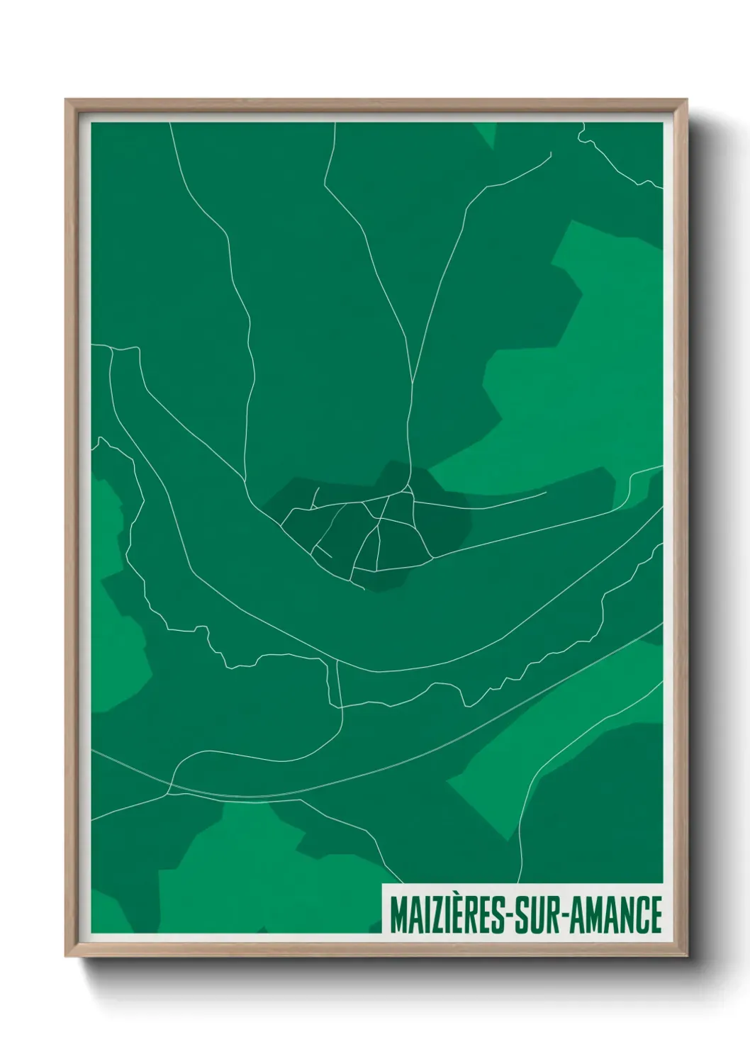 Un poster carte Maizières-sur-Amance