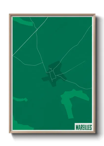 Une affiche de carte sur Mareilles