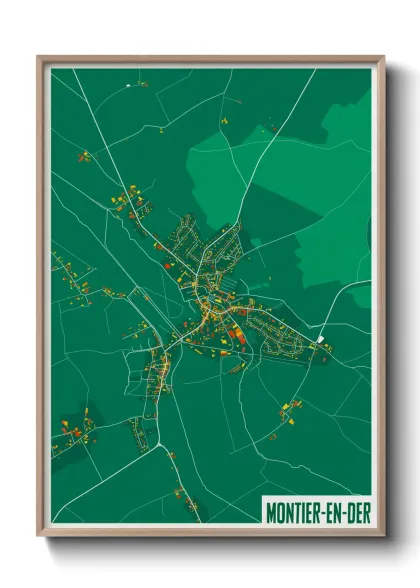Une affiche de carte sur Montier-en-Der
